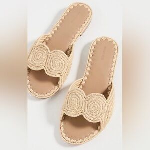 Carrie Forbes Size 37 (7) • Naima Raffia Slides Sandals.